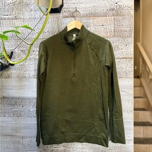 lululemon athletica | Rest Less 1/4 Zip Pullover - Women's 10, Everglades Green